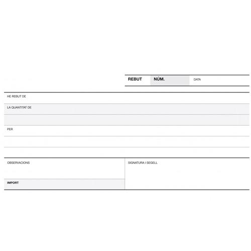 APLI - TALONARIO RECIBO 1/3 APAISADO DUPLICADO A60 210X100MM MICROPERFORADO CATALAN -10U- (Ref.12945)