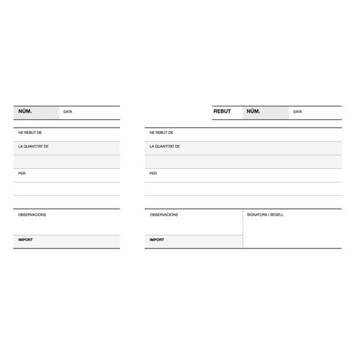 APLI - TALONARIO RECIBO 1/3 LITO A-16 CATALÁN 210 X 100 MM (Ref.12719)