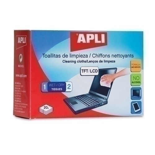 APLI - TOALLITAS LIMPIADORAS HUMEDAS B/20 (Ref.11325)