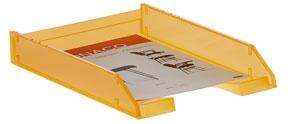 ARCHIVO 2000 - BANDEJA APILABLE FONDO LISO OPCIONAL USO DE VARILLAS ELEVADORAS FORMATO DIN A4 Y FOLIO 340X260X60 NARANJA TRASLÚCIDA (Ref.715 NA TL)