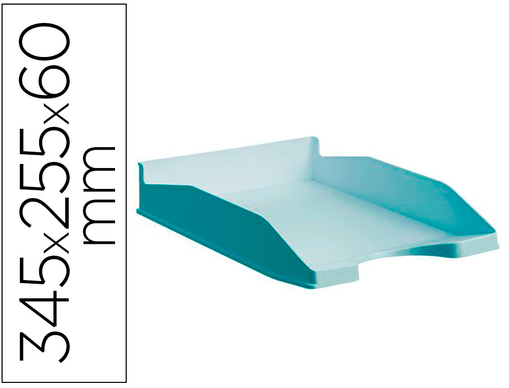 ARCHIVO 2000 - BANDEJA ECOGREEN 100% RECICLADO Y RECICLABLE APILABLE AZUL PASTEL 345X255X60 MM (Ref.742 AZ PS)