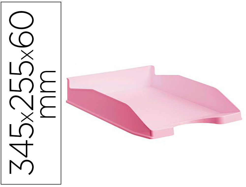ARCHIVO 2000 - BANDEJA ECOGREEN 100% RECICLADO Y RECICLABLE APILABLE ROSA PASTEL 345X255X60 MM (Ref.742 RS PS)