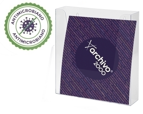 ARCHIVO 2000 - EXPOSITOR MURAL PREMIUM ANTIMICROBIANO SANITIZED A5 VERTICAL CRISTAL (Ref.9007AM CS TP)
