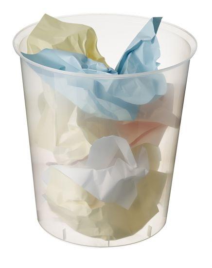 ARCHIVO 2000 - PAPELERA DE PLÁSTICO OPCIONAL ARO SUJETABOLSAS CAPACIDAD 16 LITROS 290X310 MM CRISTAL TRASLUCIDO (Ref.2001 CS TL)