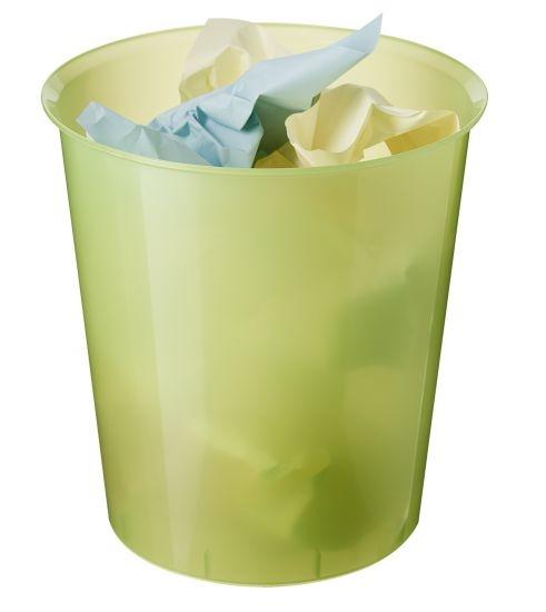 ARCHIVO 2000 - PAPELERA DE PLÁSTICO OPCIONAL ARO SUJETABOLSAS CAPACIDAD 16 LITROS 290X310 MM KIWI TRASLUCIDO (Ref.2001 KW TL)