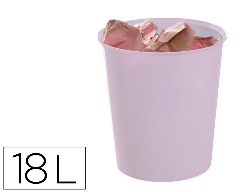 ARCHIVO 2000 - PAPELERA ECOGREEN 100% RECICLADO Y RECICLABLE MALVA PASTEL 18 LITROS 290X310 MM (Ref.2001 ML PS)