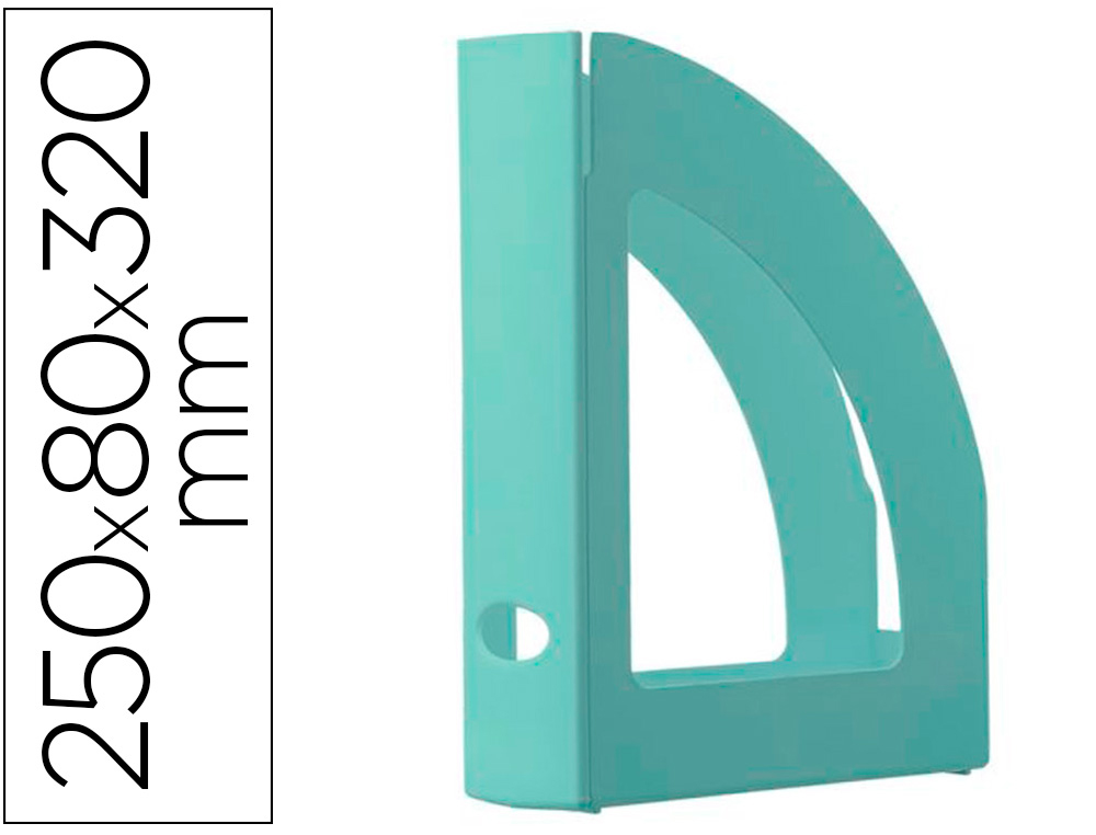 ARCHIVO 2000 - REVISTERO ECOGREEN 100% RECICLADO Y RECICLABLE APILABLE VERDE PASTEL 250X80X320 MM (Ref.2003 VE PS)