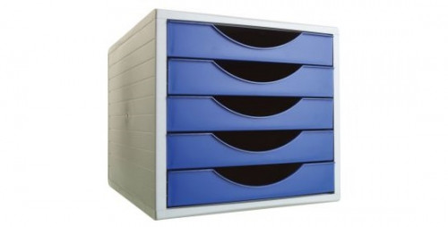ARCHIVOTEC - MODULO 5 CAJONES ARCHIVO 2000 ANTIMICROBIANO SANITIZED AZUL (Ref.4005AM AZ)