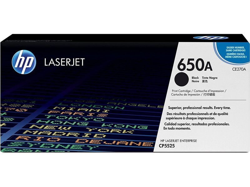 HP ( HEWLETT PACKARD ) - Toner Laser ORIGINALES 650A Negro (Ref.CE270A)