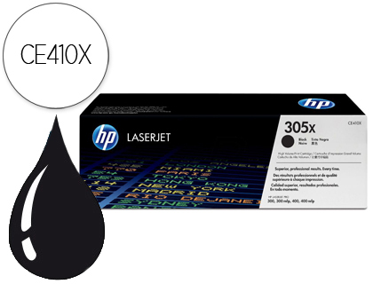 HP ( HEWLETT PACKARD ) - Toner Laser ORIGINALES 305X NEGRO 4K (Ref.CE410X)
