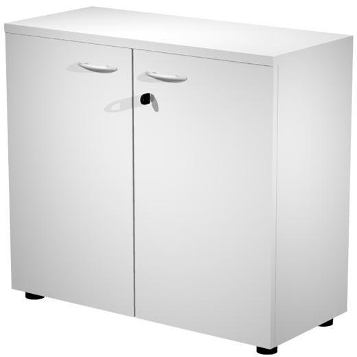 ARTEXPORT - PAREJA DE PUERTAS PARA ESTANTERÍA BAJA PRESTO 18MM CON CERRADURA BLANCO (Ref.60067M-3)