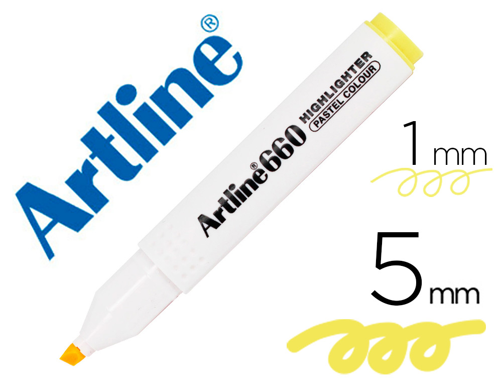 ARTLINE - ROTULADOR FLUORESCENTE EK-660 AMARILLO PASTEL PUNTA BISELADA (Ref.EK660B YP)