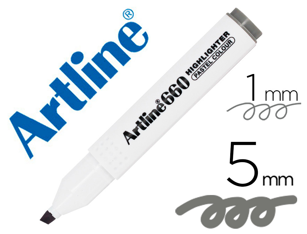 ARTLINE - ROTULADOR FLUORESCENTE EK-660 GRIS PASTEL PUNTA BISELADA (Ref.EK660B GP)