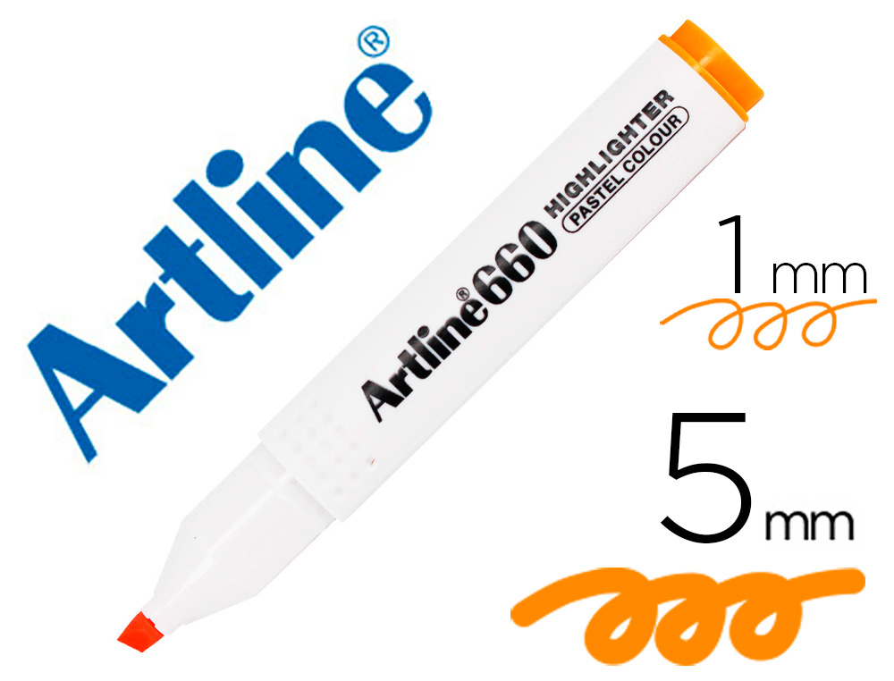 ARTLINE - ROTULADOR FLUORESCENTE EK-660 NARANJA PASTEL PUNTA BISELADA (Ref.EK660B NP)