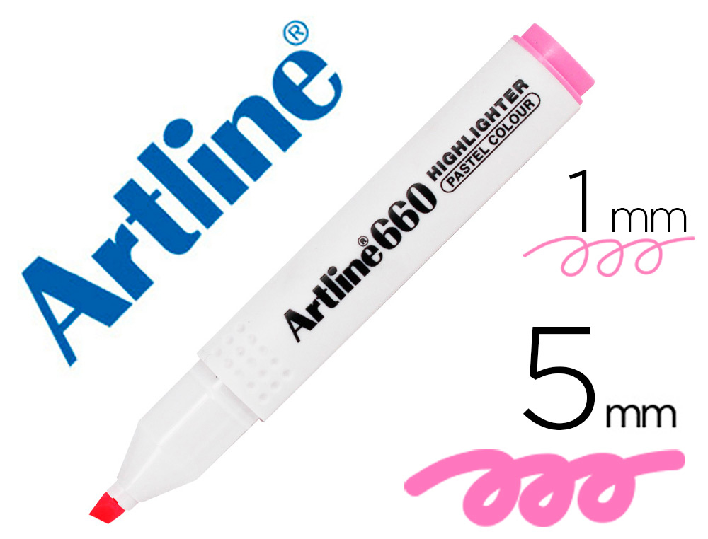 ARTLINE - ROTULADOR FLUORESCENTE EK-660 ROSA PASTEL PUNTA BISELADA (Ref.EK660B RP)