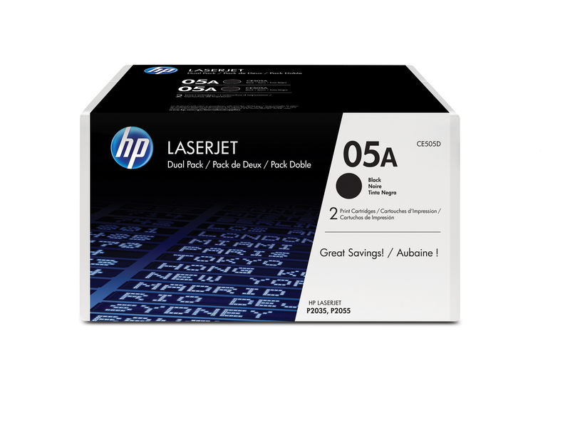 HP ( HEWLETT PACKARD ) - Toner Laser ORIGINALES 05A Negro Pack 2 2300 paginas (Ref.CE505D)