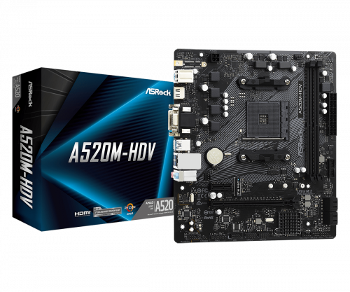 ASROCK - A520M-HDV Zócalo AM4 micro ATX (Ref.90-MXBE50-A0UAYZ)
