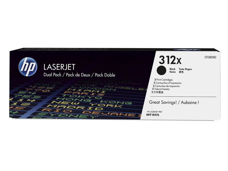 HP ( HEWLETT PACKARD ) - Laserjet High Yiled Toner negro 312X pack-2 (Ref.CF380XD)