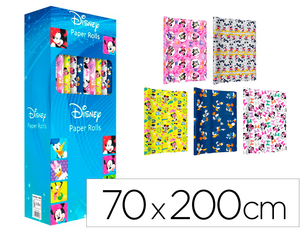 BASIKA - PAPEL DE REGALO DISNEY ROLLO DE 70 X 200 CM MODELOS SURTIDOS (Ref.1017019)