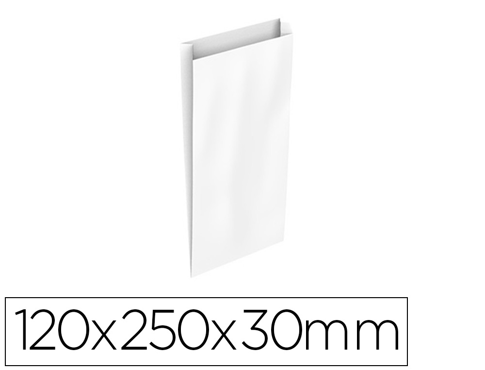 BASIKA - SOBRE PAPEL CELULOSA BLANCO CON FUELLE XS 120X250X30 MM PAQUETE DE 25 UNIDADES (Ref.2032000)