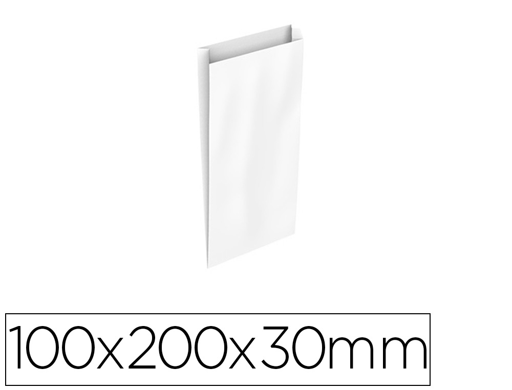 BASIKA - SOBRE PAPEL CELULOSA BLANCO CON FUELLE XXS 100X200X30 MM PAQUETE DE 25 UNIDADES (Ref.2031000)