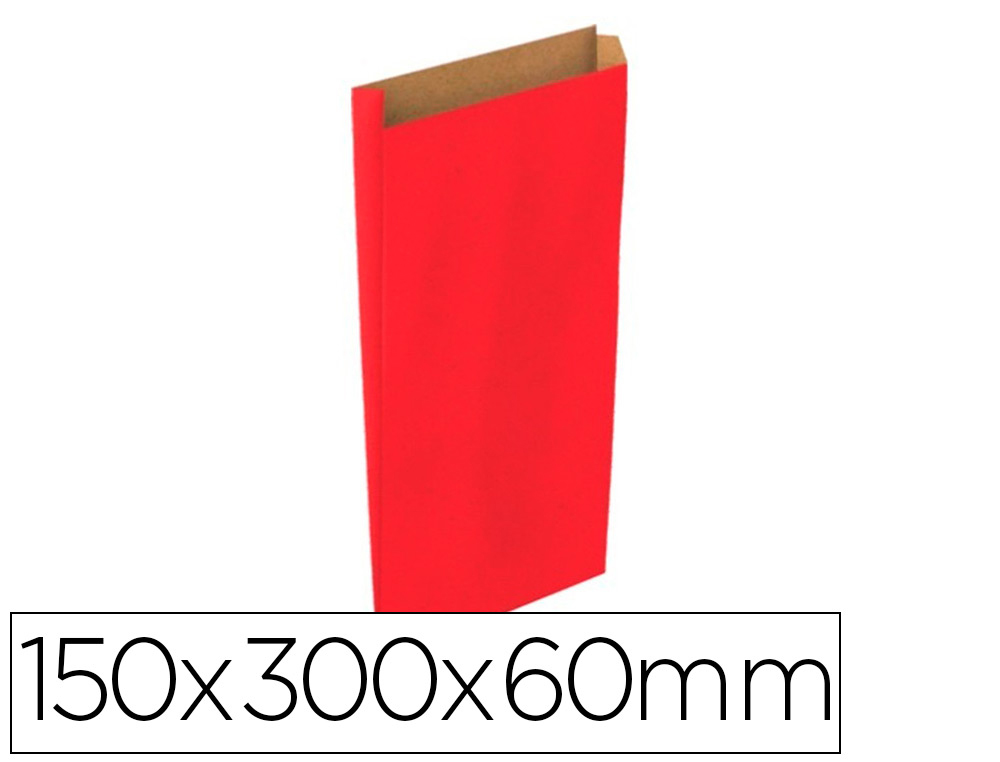 BASIKA - SOBRE PAPEL KRAFT ROJO CON FUELLE S 150X300X60 MM PAQUETE DE 25 UNIDADES (Ref.2018002)