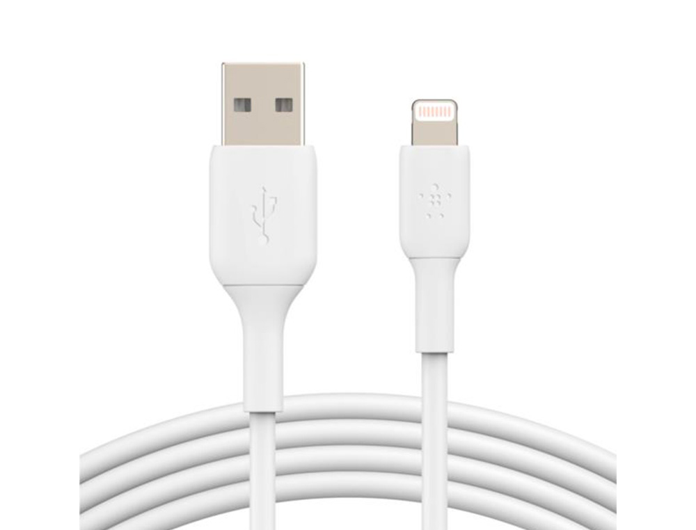 BELKIN - CABLE LIGHTNING A USB-A BOOST CHARGE LONGITUD 1 M COLOR BLANCO (Ref.CAA001BT1MWH)