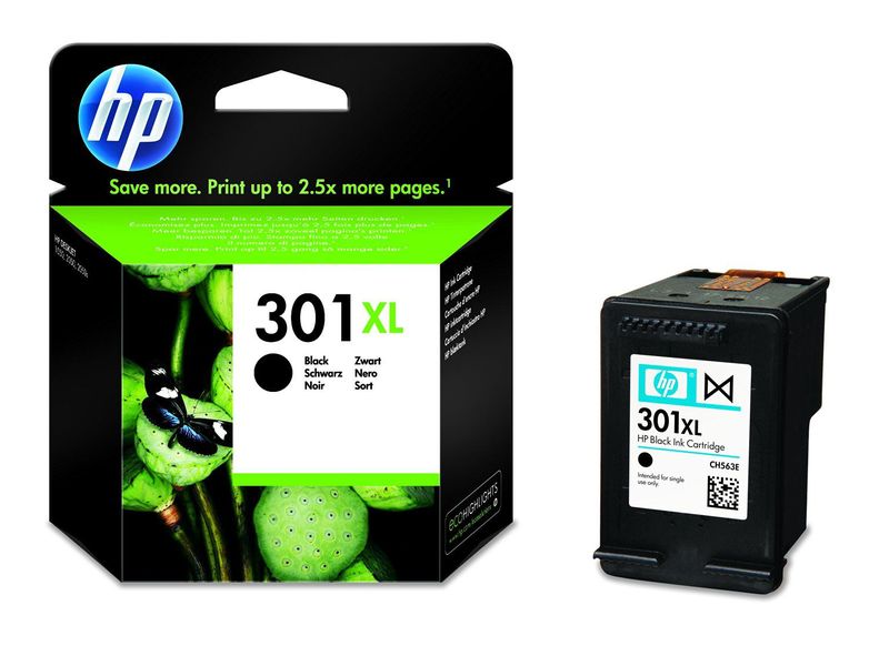 HP ( HEWLETT PACKARD ) - Cartuchos ORIGINALES Inyección De Tinta 301XL Negro (Ref.CH563EE#ABE)