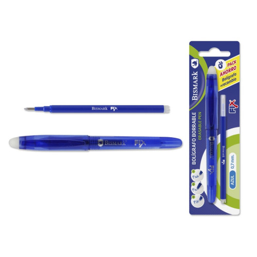 BISMARK - BOLIGRAFO BORRABLE C/CAPUCHON+1 RECAMBIO AZUL (Ref.329570)