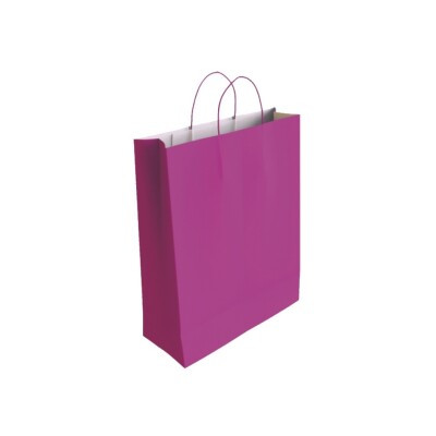 BISMARK - BOLSA PAPEL CON ASAS CELULOSA FUCSIA L 32X14X40 CM (Ref.329819)