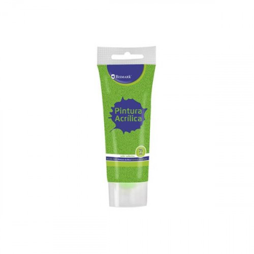BISMARK - BOTE PINTURA ACRILICA 75 ML VERDE CON GLITTER (Ref.328675)