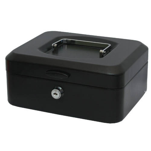 BISMARK - CAJA CAUDALES CON BANDEJA Y CIERRE TAMAÑO MEDIANA 20X9,5X15 CM. NEGRA (Ref.318736)