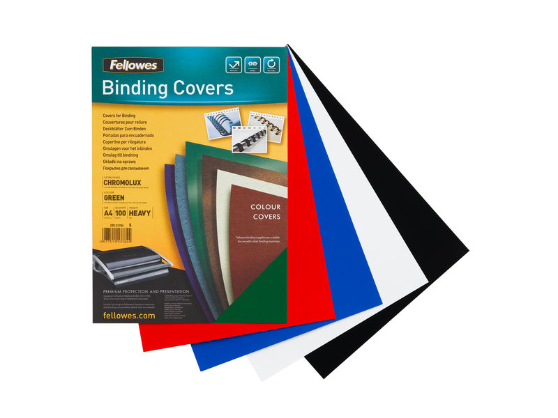 FELLOWES - Pack de 100 Portadas Chromolux Rojo A4 250 Gr. (Ref.5378303)