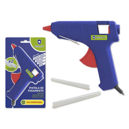 BISMARK - PISTOLA PEGAMENTO SILICONA BAJA TEMPERATURA 25W + 2 RECAMBIOS (Ref.327108)
