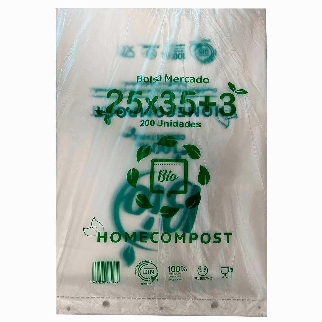 BOLSAS - BOLSA BLOC 25X35 COMPOSTABLE 12 MICRAS -PAQUETE 200U- (Ref.70472)