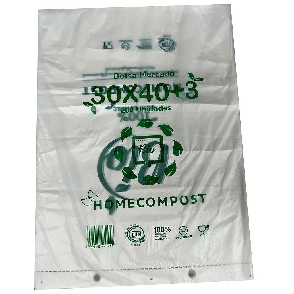 BOLSAS - BOLSA BLOC 30X40 COMPOSTABLE 12 MICRAS -PAQUETE 200U- (Ref.70458)