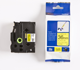 BROTHER - Cinta laminada Amarillo / negro (Flexibles) 36mm (Ref.TZeFX661)