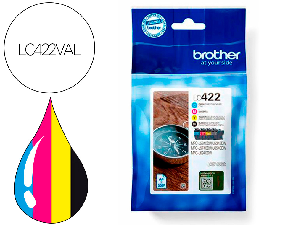 BROTHER - INK-JET LC-422VAL MFC-J5340DW / MFC-J5740DW / MFC-J6540DW / MFC-J6940DW 550 PAGINAS NEGRO 500 PAGINAS (Ref.LC422VAL)