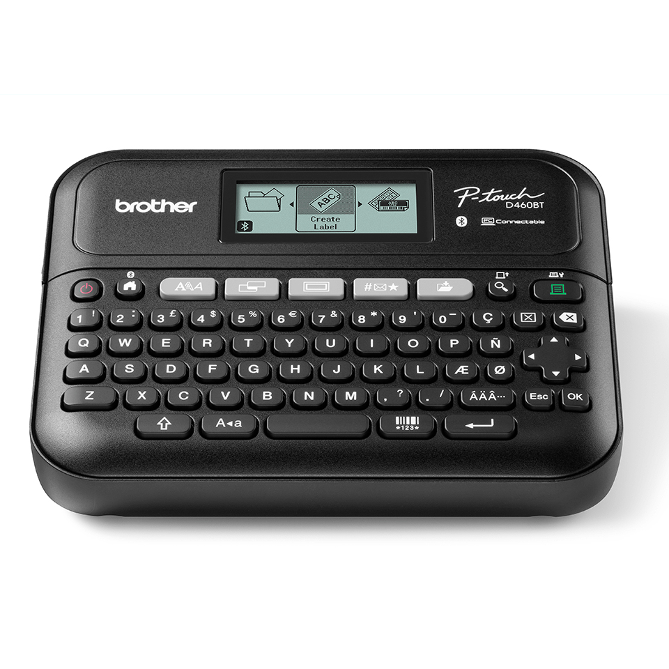 BROTHER - Rotuladora electrónica de sobremesa PT-D460BTVP con teclado, conexión a PC y móvil (Ref.47981)