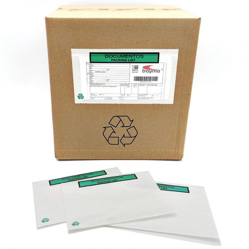 CAJA 1000 SOBRES ADHESIVOS PACK LIST 100% PAPEL 240X130 MM IMPRESO DOCUMENTOS PACKING LIST S2756 F-P (Ref.S2757 F-P.)