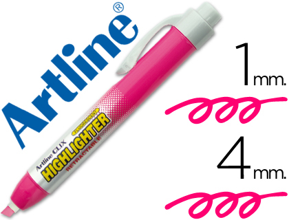 ARTLINE - ROTULADOR CLIX FLUORESCENTE ROSA PUNTA BISELADA 4.00 MM (Ref.EK-63)