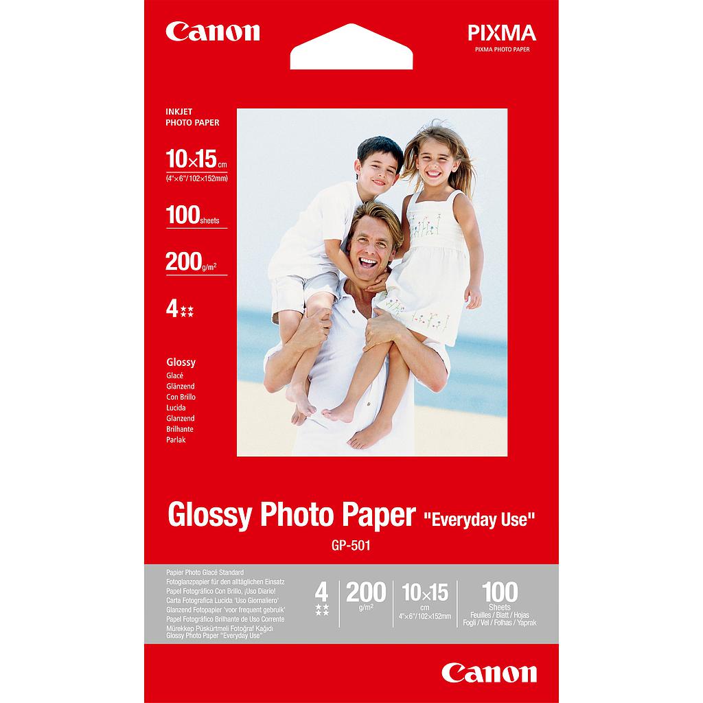 CANON - Papel Brillante Fotográfico. 100 Hojas. 10x15cm. 170g. (Ref.0775B003)
