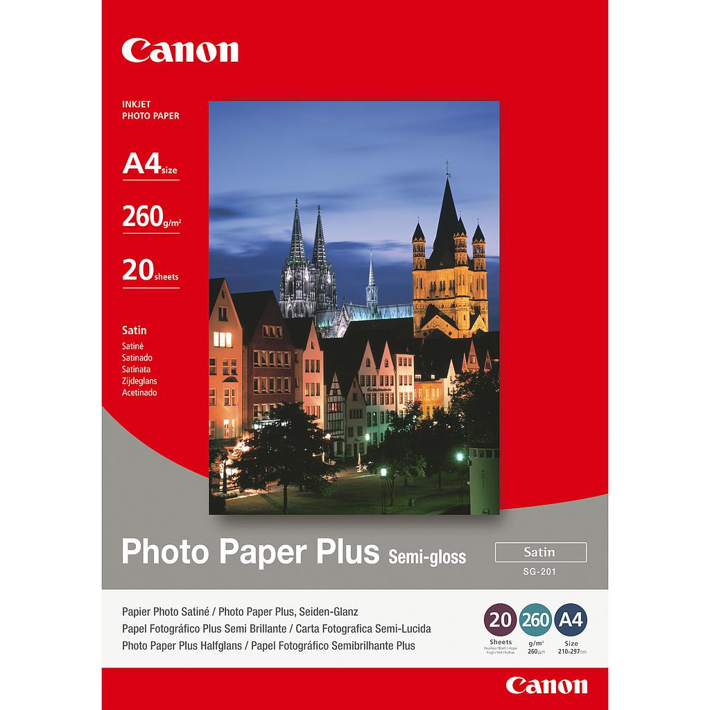 CANON - Papel Fotográfico Brillo Medio. 20 Hojas. A4. 260g. (Ref.1686B021)