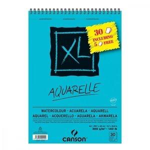 CANSON - BLOC ACUARELA AQUARELLE FINO XL ESPIRAL 25+5(GRATIS) HOJAS 300GR 29,7X42CM -5U- (Ref.C400110017)