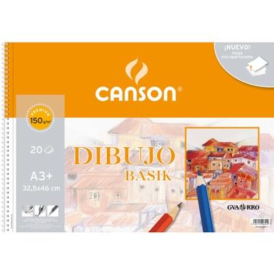 CANSON - BLOC DIBUJO BASIK ESPIRAL MICROPERFORADO 20 HOJAS 150 GR. RECUADRO 32,5X46CM -10U- (Ref.C400078215)