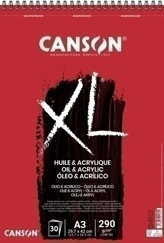 CANSON - BLOCK DE DIBUJO GUARRO- XL OLEO&amp;ACRILICO (espiral) 290g A3 30h (Ref.C400110402)