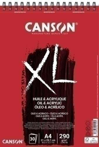 CANSON - BLOCK DE DIBUJO GUARRO- XL OLEO&amp;ACRILICO (espiral) 290g A4 30h (Ref.C400110401)