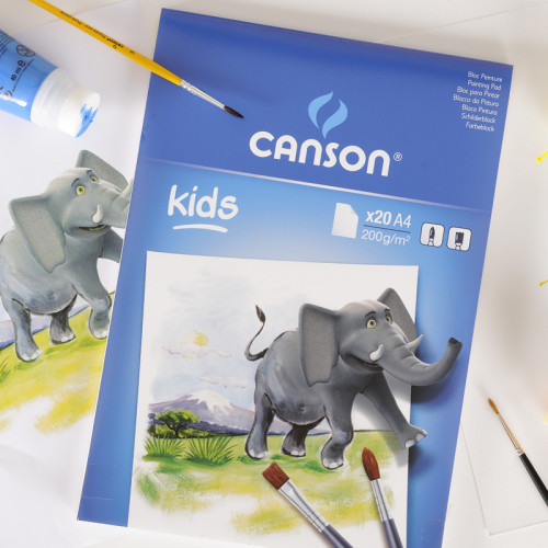 CANSON - BLOCK DE PINTURA GUARRO- KIDS A4 20h 200g (Ref.C400015588)