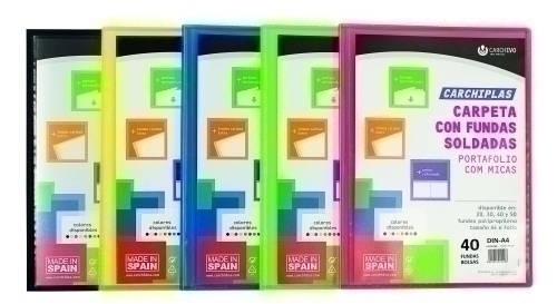 CARCHIPLAS - CARPETA FUNDAS (TARIFARIO) CARCHIVO PP -BOOK FLEXIBLE CANGURO A4 40 F. SURTIDO (Ref.50344099)