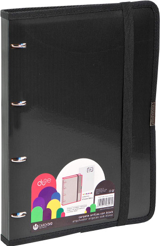 CARCHIVO - CARPEBLOC DUNE PP A4 4 an.MIXTAS 20mm con REC. 120 hj. CUADRIC.4x4 NEGRO (Ref.12377406)